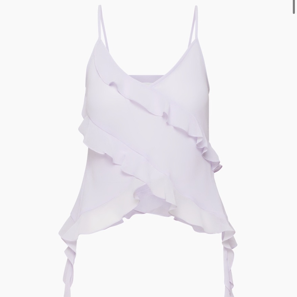 Women's Lavender Ruffle Tie-Back Tank Top